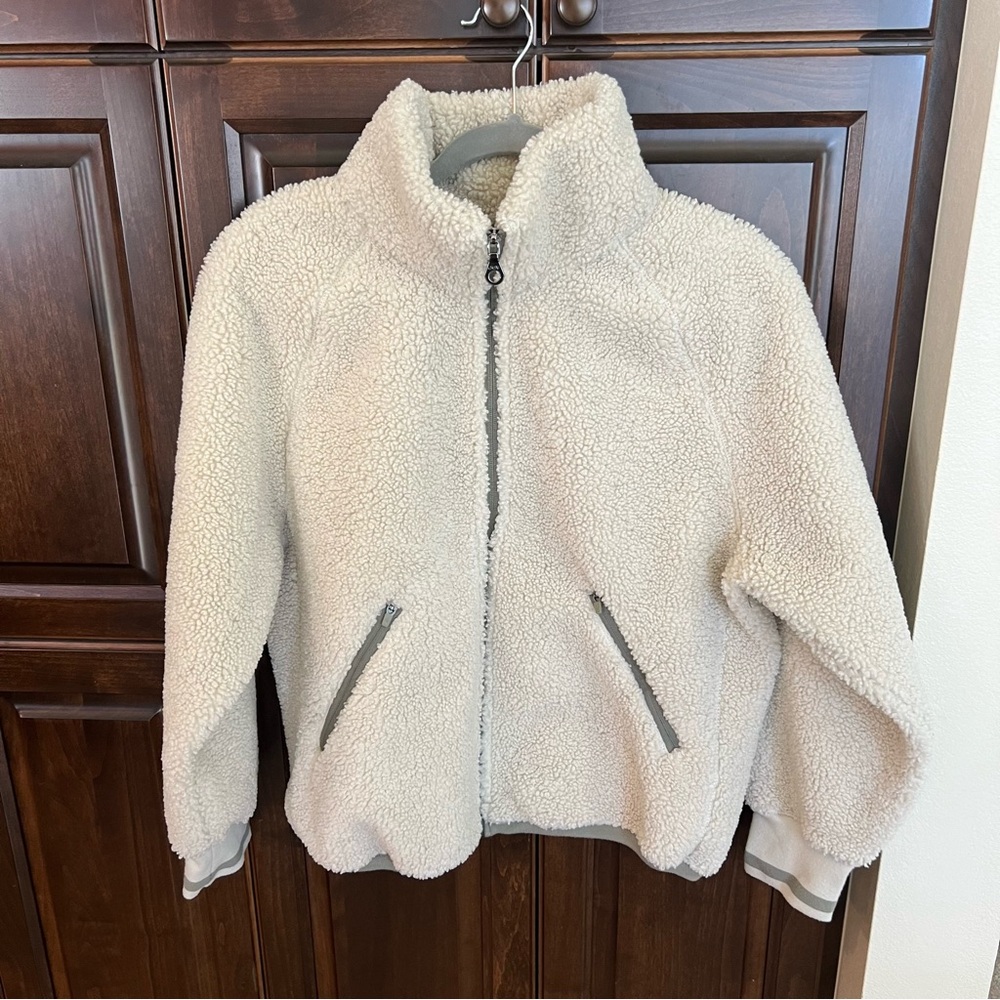 Joy Lab Sherpa Jacket, Cream/Olive, XL